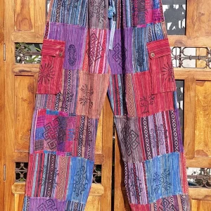 Patchwork hippy trousers purple