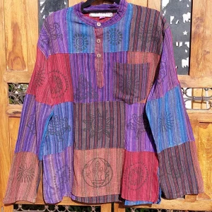 Patchwork hippy shirt purple