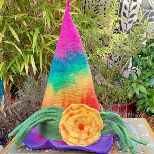 felt rainbow witchy hat