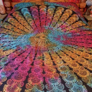floral and spiral throws