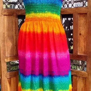 rainbow halter dress