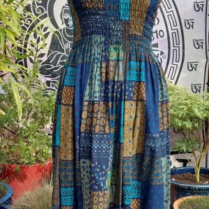 patchwork halter dress