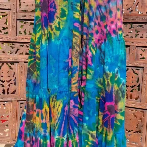 tie dye cotton skirt turquoise