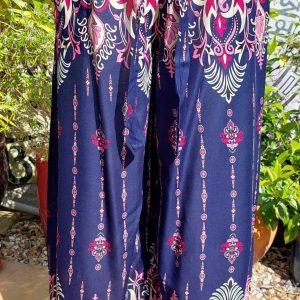 belted wide leg trousers blue