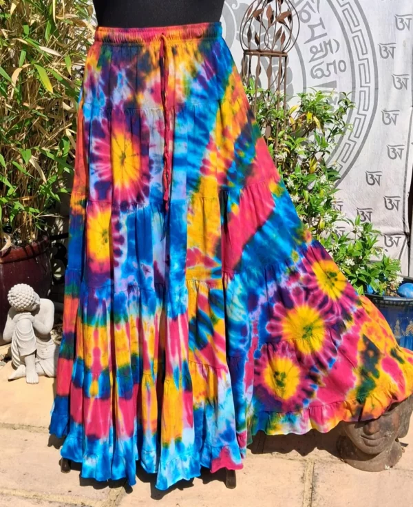 tie dye floaty skirt multi