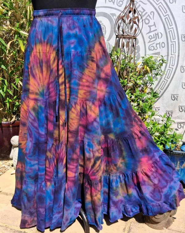 tie dye floaty skirt purple