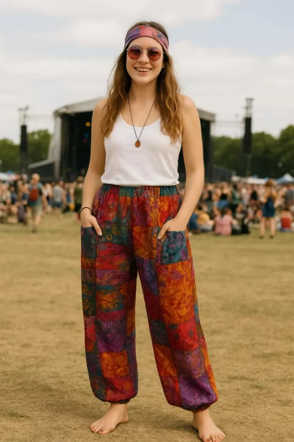 Patchwork blanket trousers