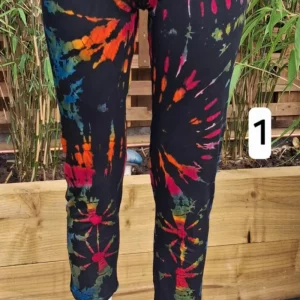 tie dye cropped leggings black style 1