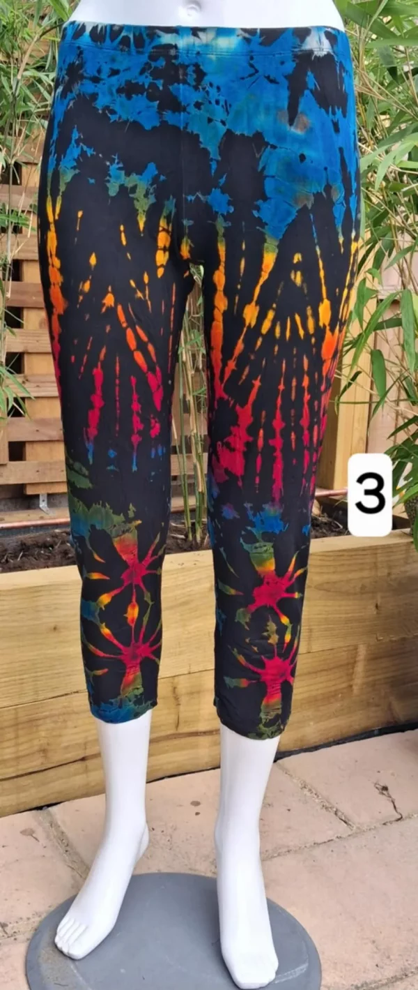 tie dye cropped leggings black style 3