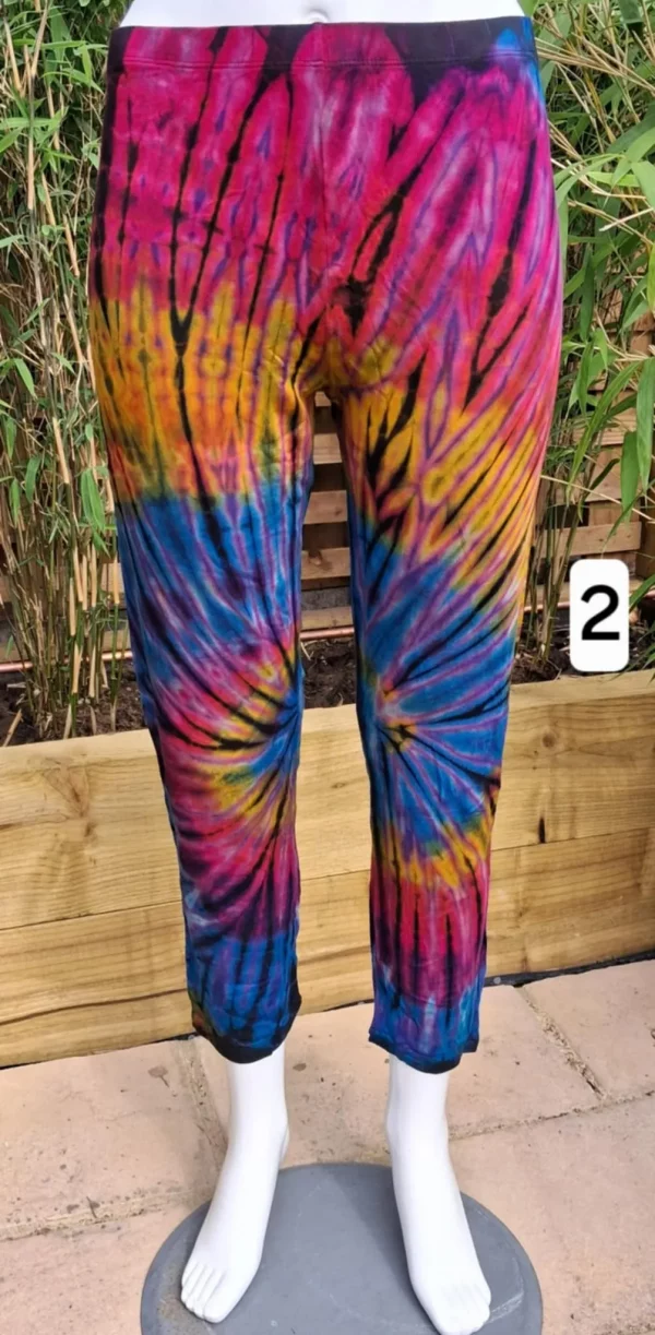 tie dye cropped leggings blue style 2