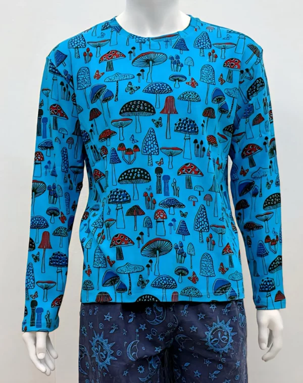 mushroom long sleeved tops turquoise