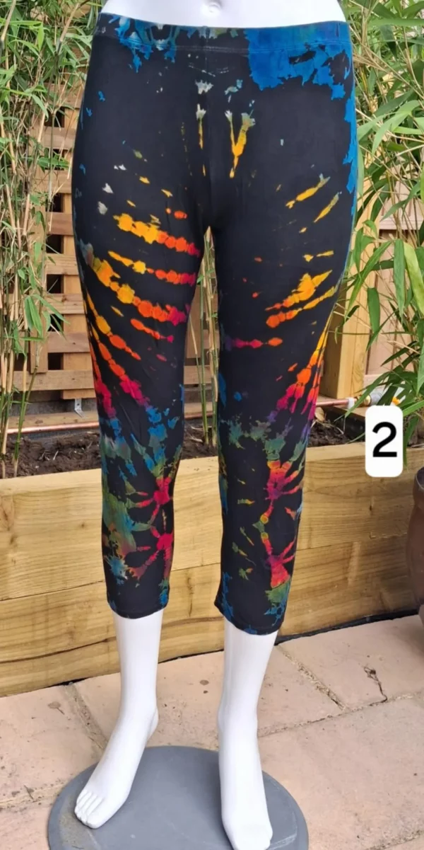 tie dye cropped leggings black style 2