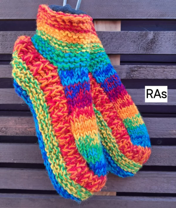 rainbow fleece lined slipper socks S