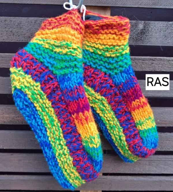 rainbow fleece lined slipper socks S