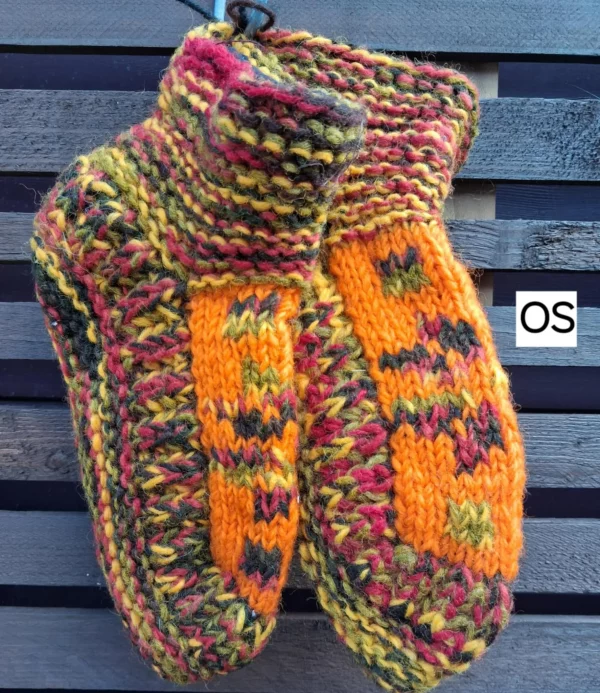 orange fleece lined slipper socks s