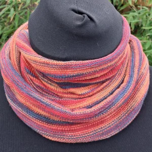 double wrap headband/neck warmer multi/orange