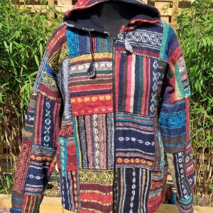patchwork, fleece lined jacket