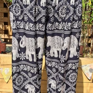 elephant print trousers black (pre-loved)