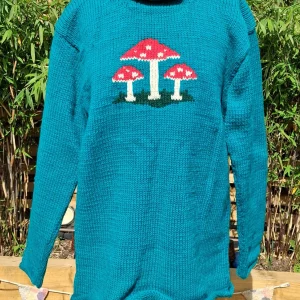 mushroom, wool jumper