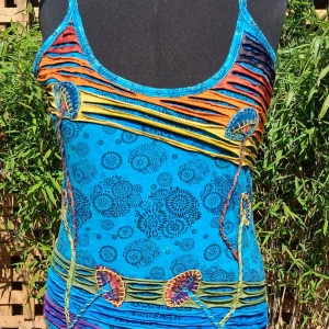 mushroom vest top turquoise