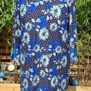 blue floral tunic
