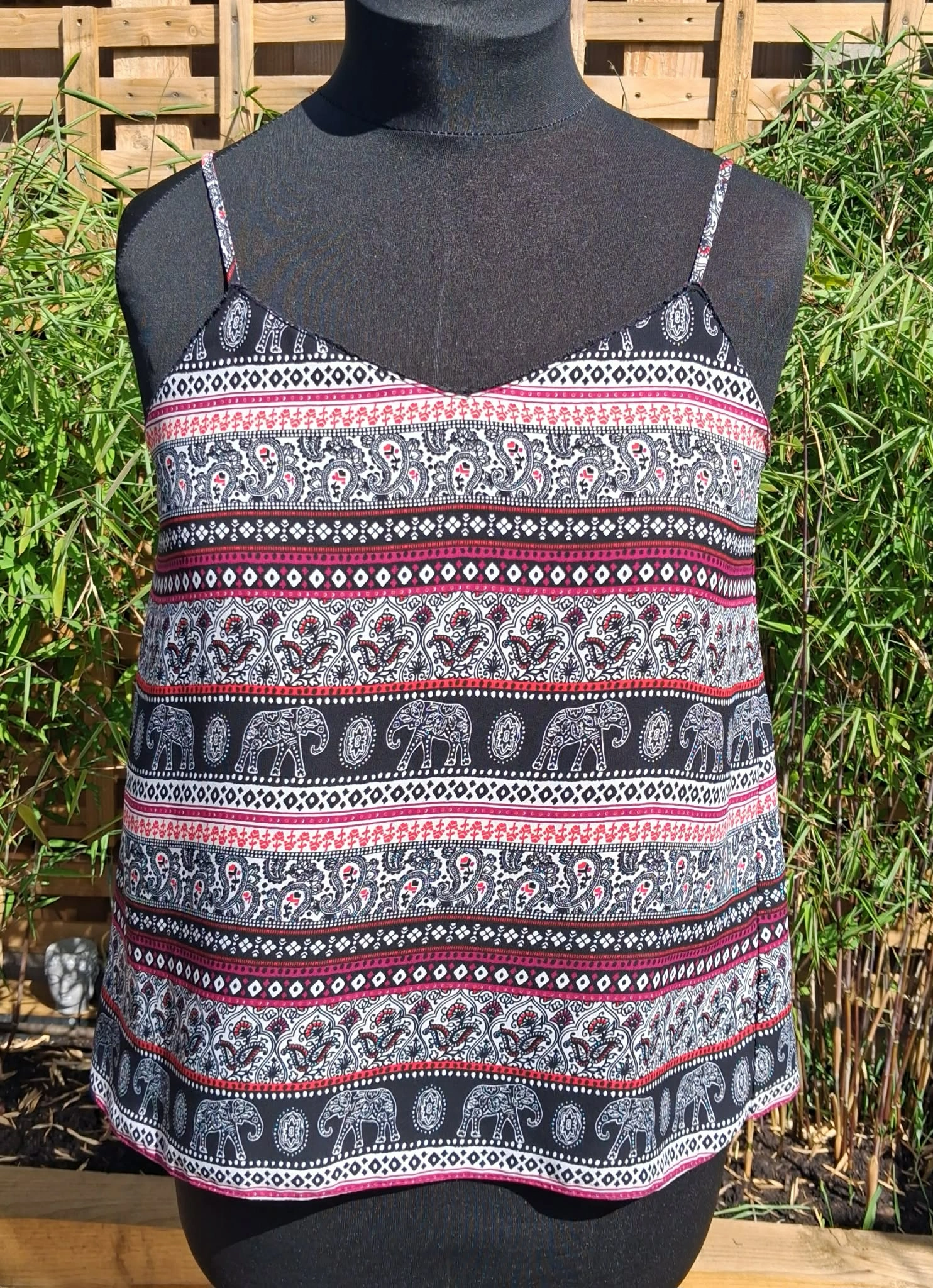 elephant print vest top (pre-loved)