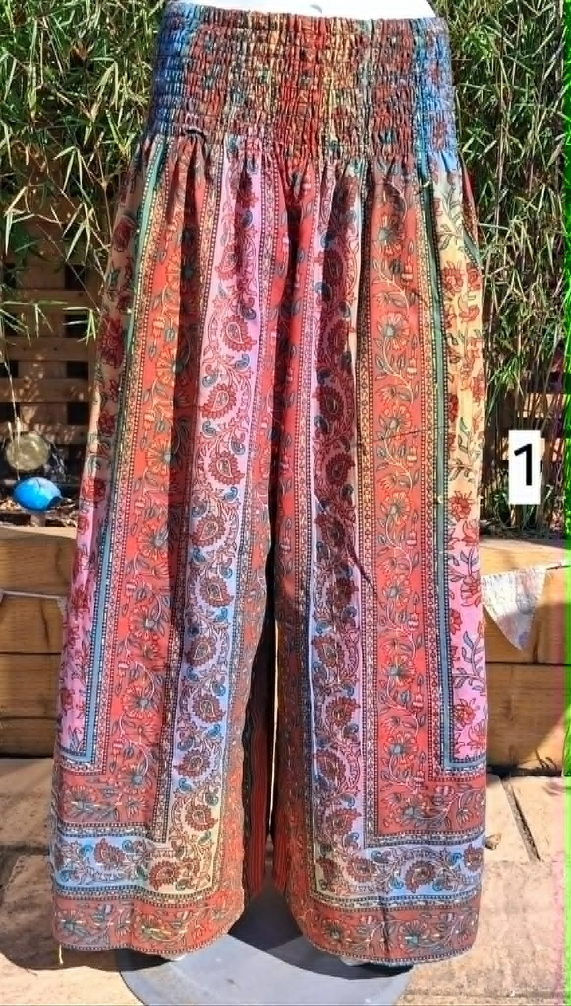 Kantha wide leg trousers style 1