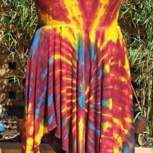 Tie dye pixie skirt/dresses maroon
