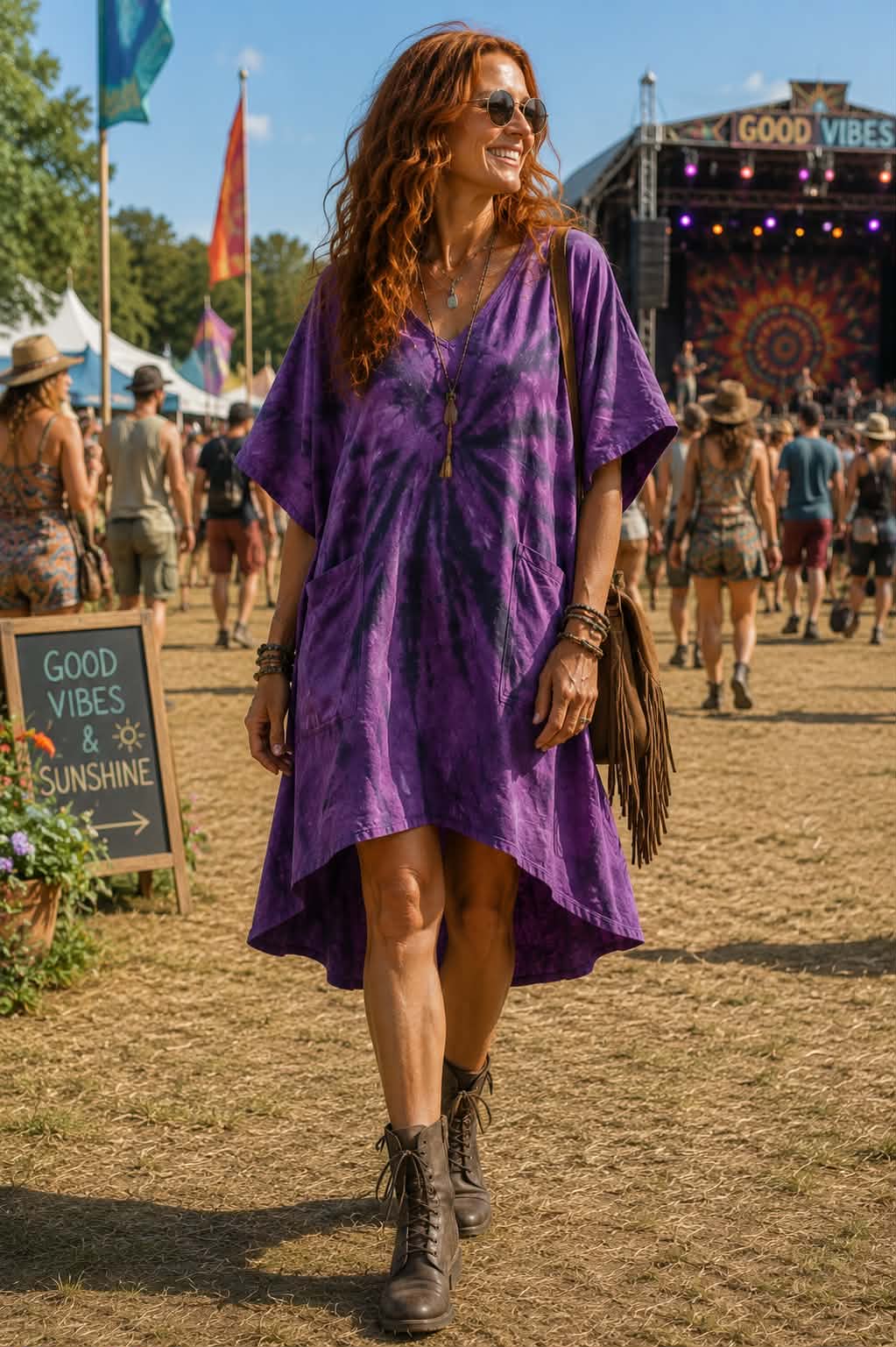 Tie dye hi/low dresses