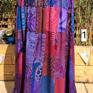 patchwork maxi skirt purple 1
