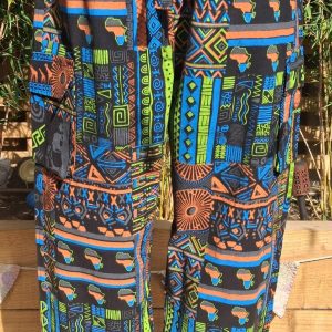 tribal print harem trousers black