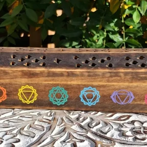 chakra wooden mixed incense box